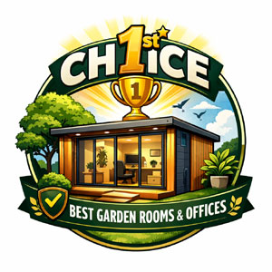 Logo for 1st Choice, a company offering garden rooms and offices.