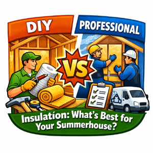 Insulation options for your summerhouse. Consider DIY or hire a professional for the best results.