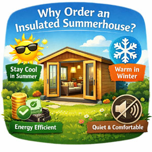 Discover the benefits of an insulated summerhouse for your garden.