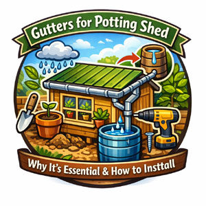 Gutters for potting shed installation. Essential for rainwater collection.