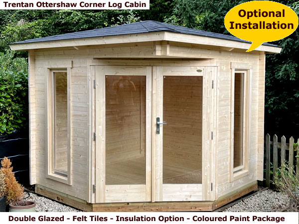 Shows image of Trentan Ottershaw corner log cabins