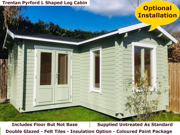  Shows image of Trentan Corner L Shaped Log Cabins