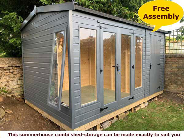 Image of bespoke garden room with shed combi