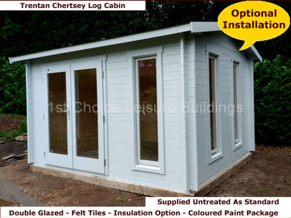 Shows image of 12x10 log cabin