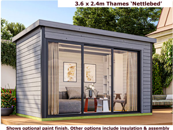 Shows image of 12x8 log cabin