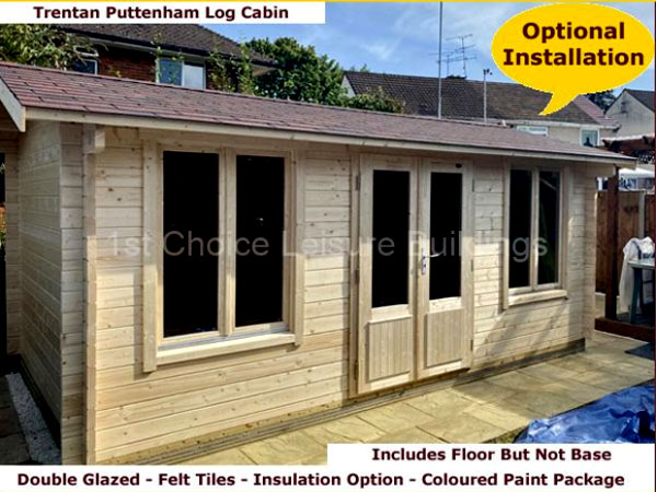 Shows image of 16x8 log cabin