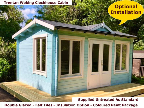 Shows image of under 2.5m tall log cabin