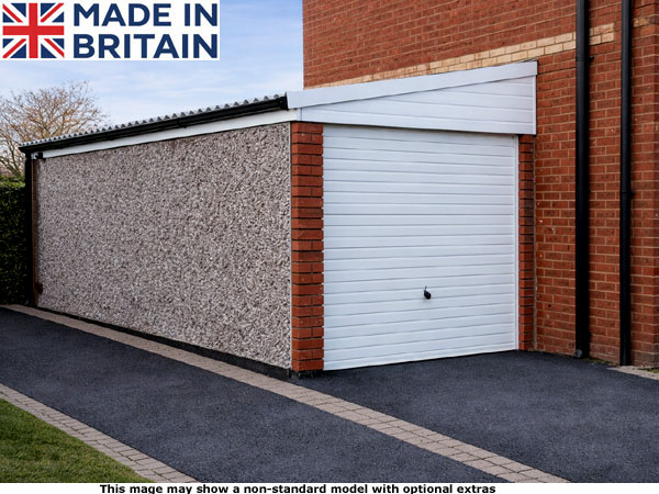 Lidget long ridge apex concrete garage.