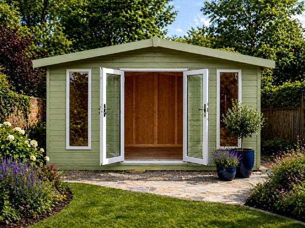 A modern garden room. Perfect in Basingstoke for a garden office or relaxation space.