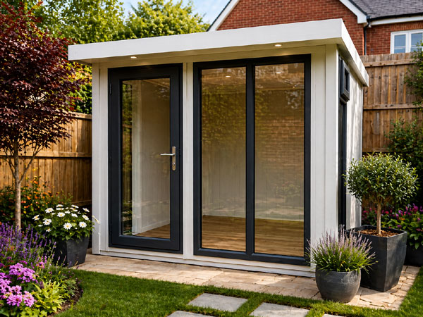 A modern garden room. Perfect in Croydon for a garden office or relaxation space.