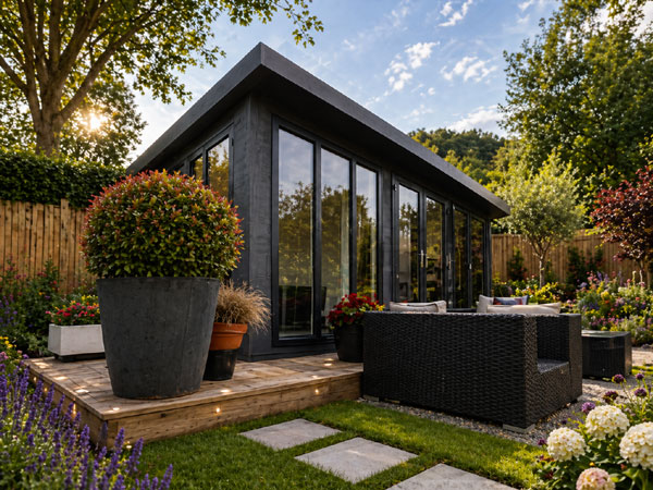 A modern garden room. Perfect in Epsom for a garden office or relaxation space.