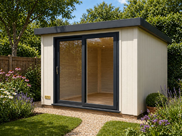 A modern garden room. Perfect in Winchester for a garden office or relaxation space.