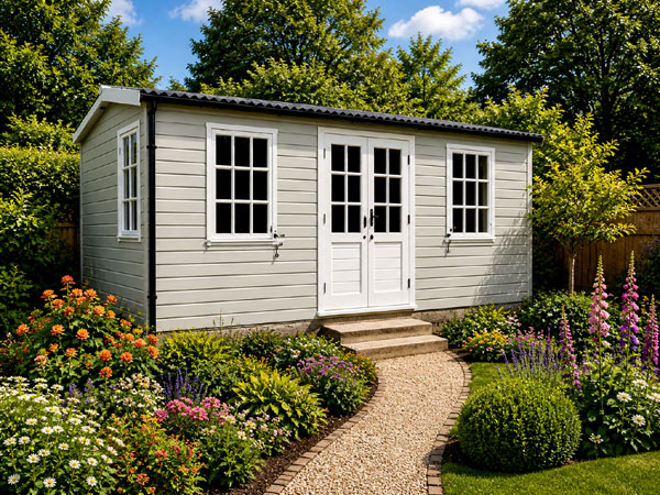 A modern summer building. Perfect in Southampton for a summer room or relaxation space.
