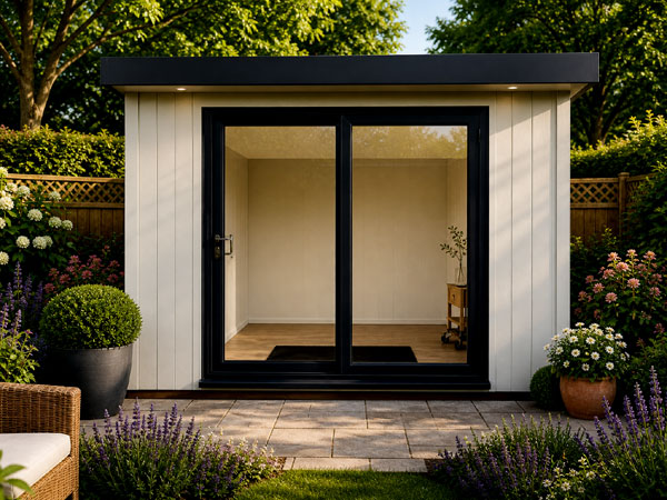 A modern summer building. Perfect in Windsor for a summer room or relaxation space.