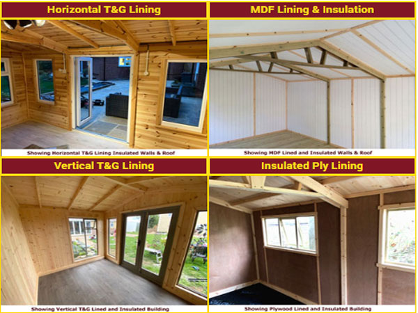 Interior views of  insulated garden sheds