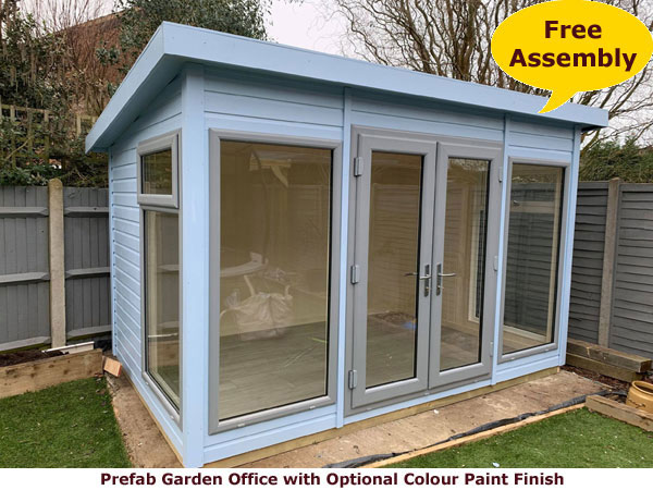 Image of prefab garden office with optional paint finish