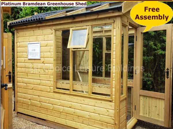 Platinum Bramdean Potting Shed Greenhouse