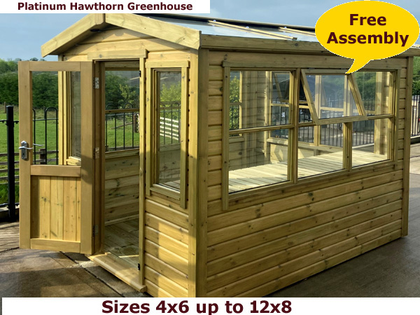 Platinum Hawthorn Wooden Greenhouse
