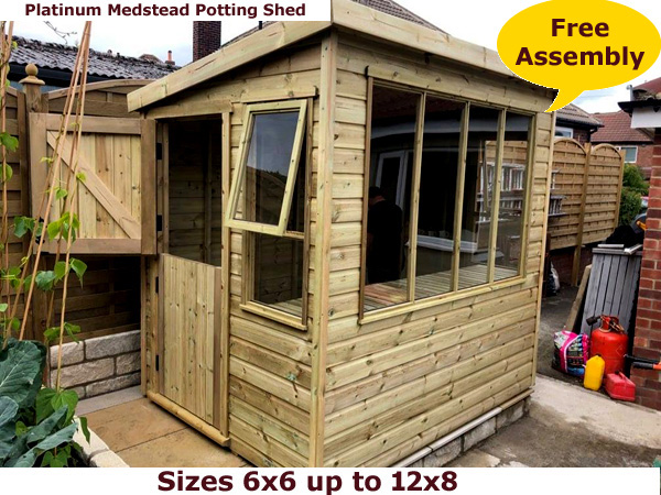Platinum Medstead roof Potting Shed