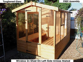 potting sheds greenhouse shed free fitting on display