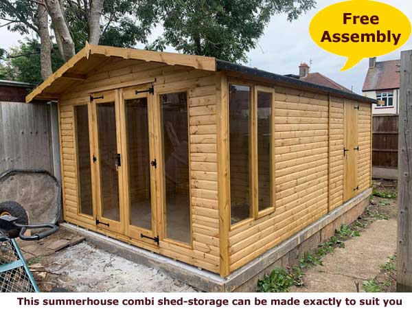 Image of summerhouse rear shed combo
