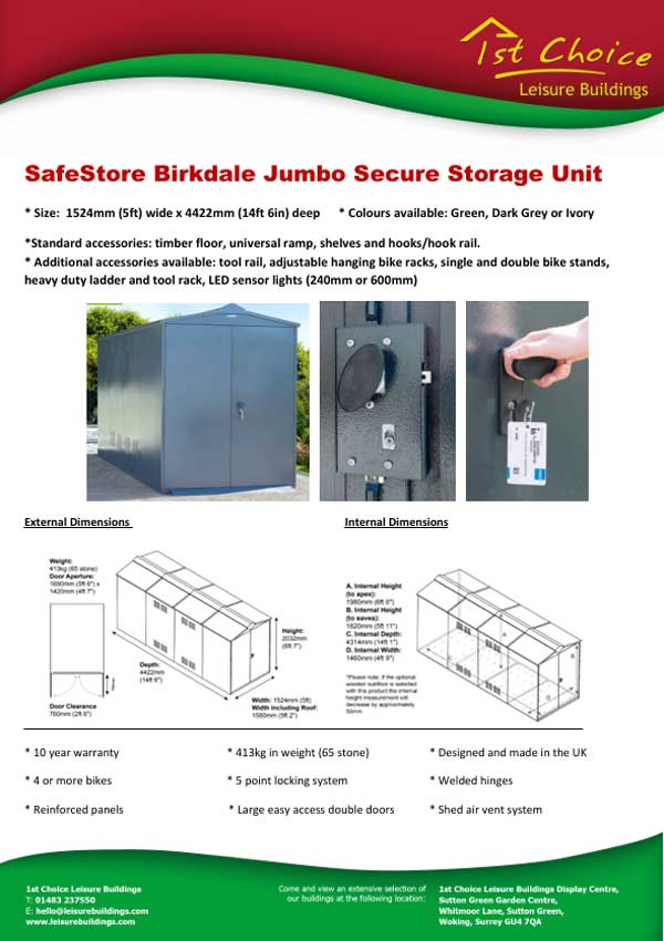 Image of Safestore Birkdale Plus Jumbo metal shed