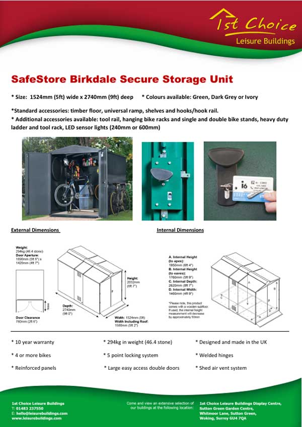 Image of Safestore Birkdale metal shed