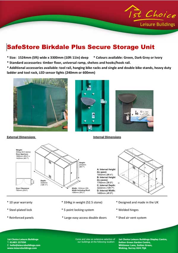 Image of Safestore Birkdale Plus Plus metal shed