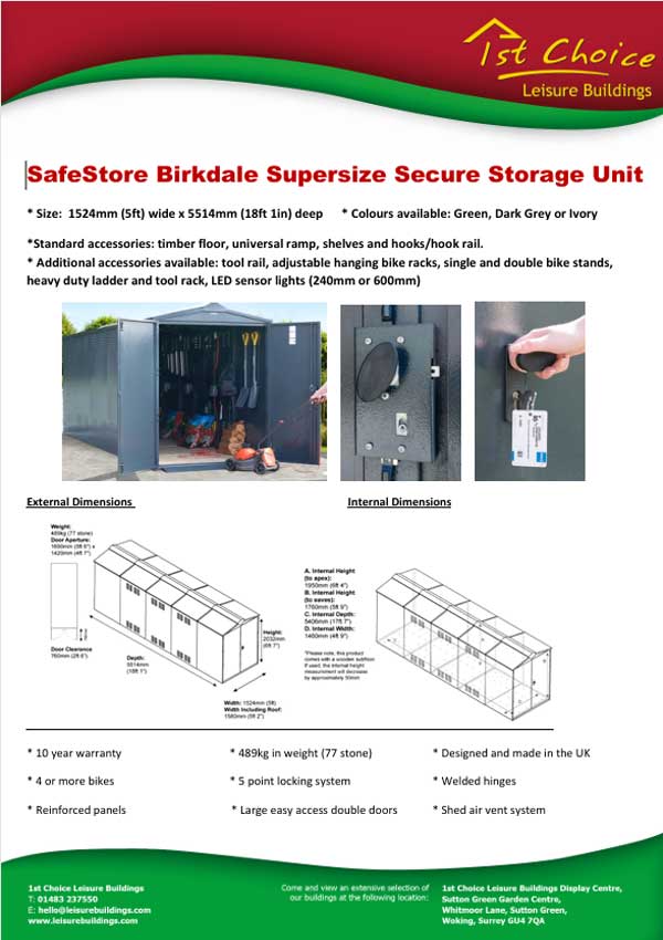 Image of Safestore Birkdale SuperSize metal shed