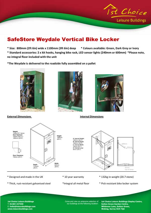 Click to download leaflet Image of Safestore Weydale metal shed