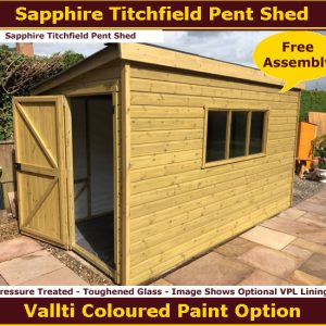 Sapphire Titchfield Pent Garden Shed 1
