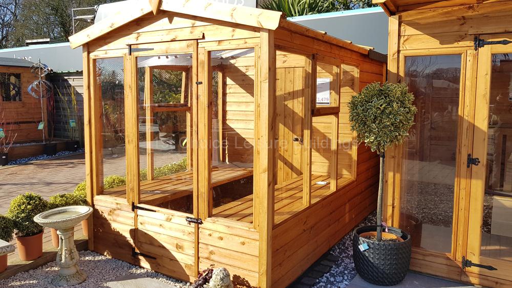 1st Choice Diamond Graffham Wooden Greenhouse Shed Combi With Free Fitting 16