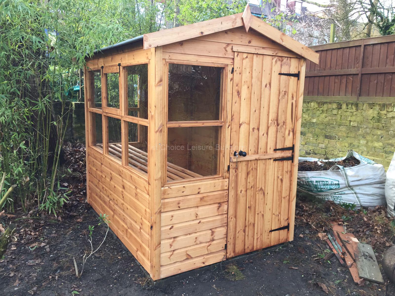 1st Choice Diamond Pulborough Apex Wooden Potting Shed Free Installation 1