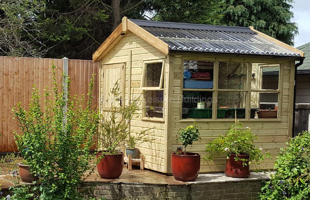 1st Choice Platinum Alresford Apex Pressure Treated Potting Shed ½ Corrugated Roof With Free Assembly 19