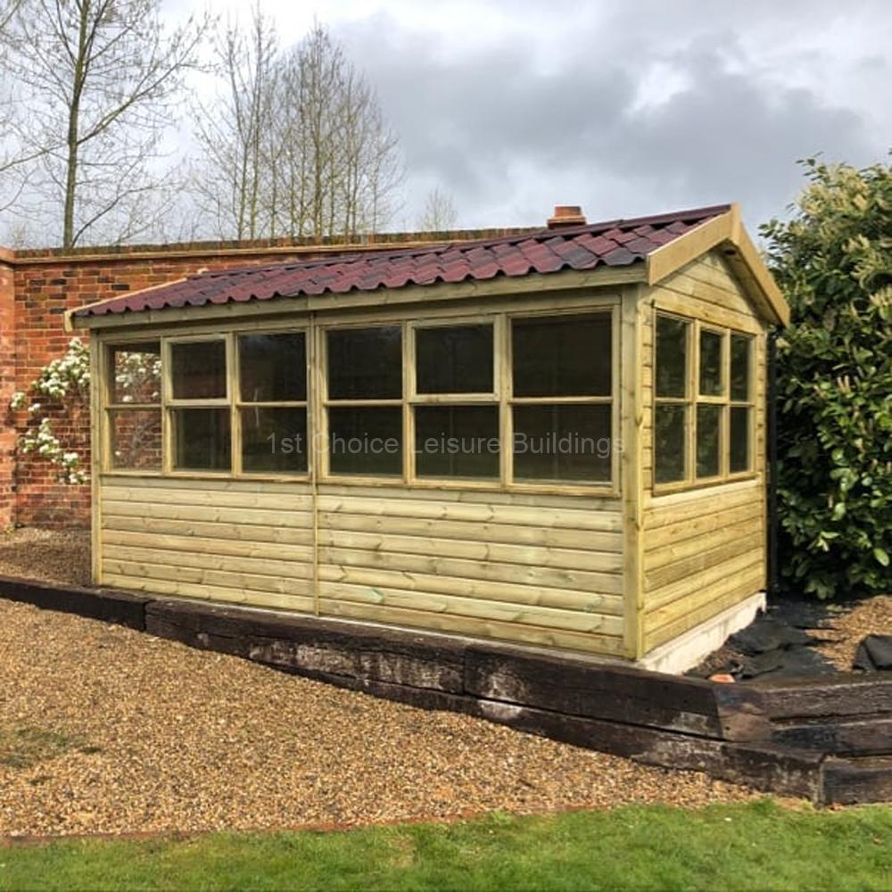 1st Choice Platinum Alresford Apex Tanalised Potting Shed Fully Boarded Roof With Free Fitting 8