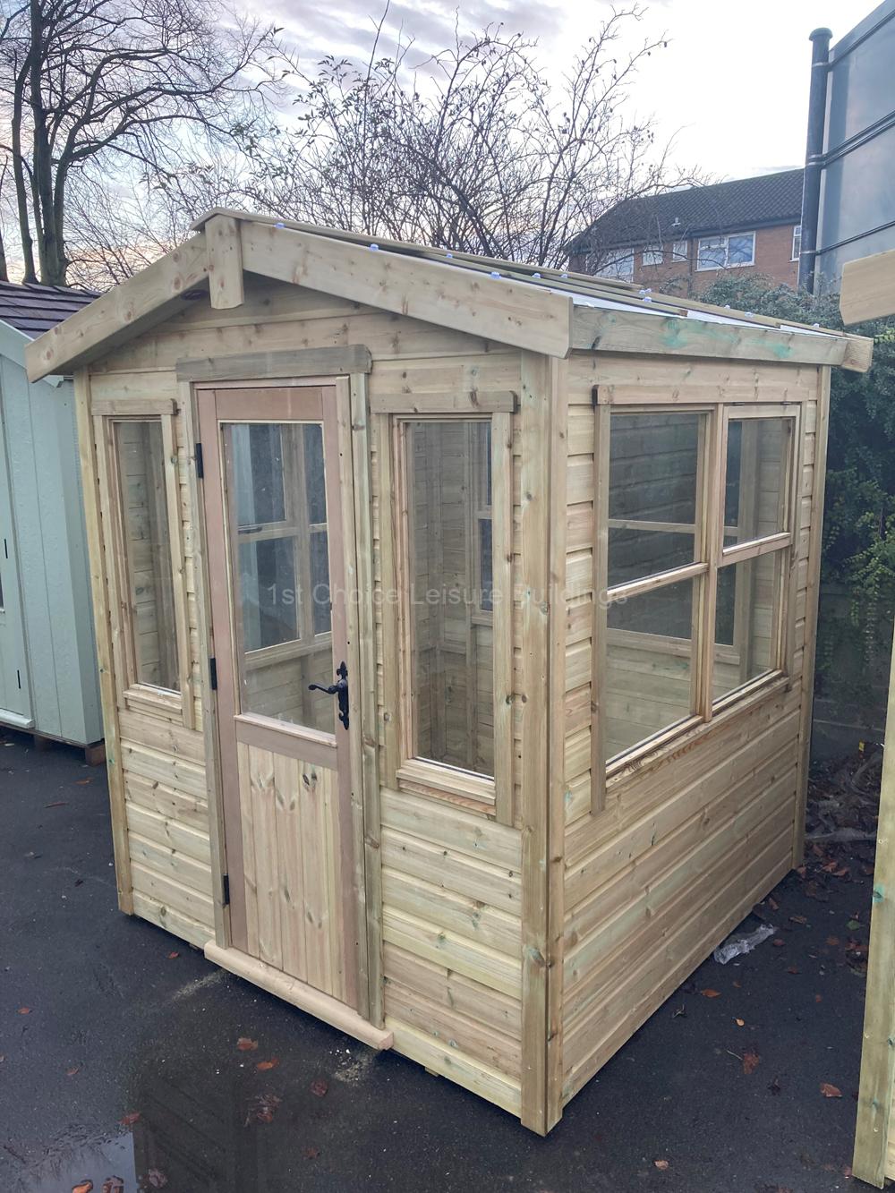 1st Choice Platinum Wheatley Pressure Treated Apex Wooden Greenhouse With Free Assembly 4