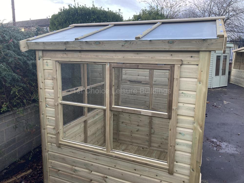 1st Choice Platinum Wheatley Pressure Treated Apex Wooden Greenhouse With Free Assembly 2
