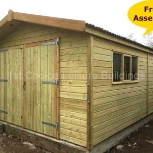 Platinum Apex Pent Basingstoke Timber Garage With Free Fitting