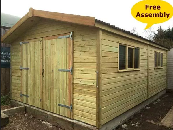 platinum apex pent basingstoke timber garage with free installation 2