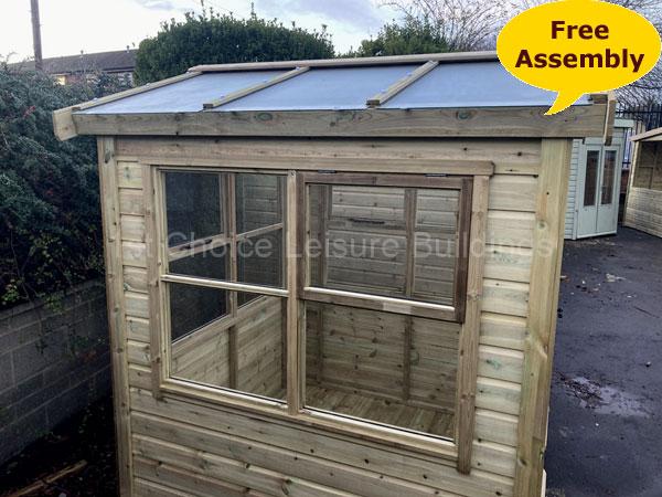 1st Choice Platinum Wheatley Pressure Treated Apex Wooden Greenhouse With Free Assembly 1