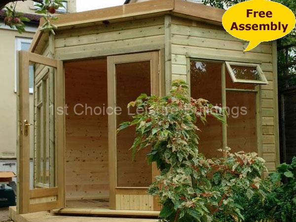 1st Choice Platinum Pressure Treated Timber Bursledon Corner Summerhouse Free Installation 23