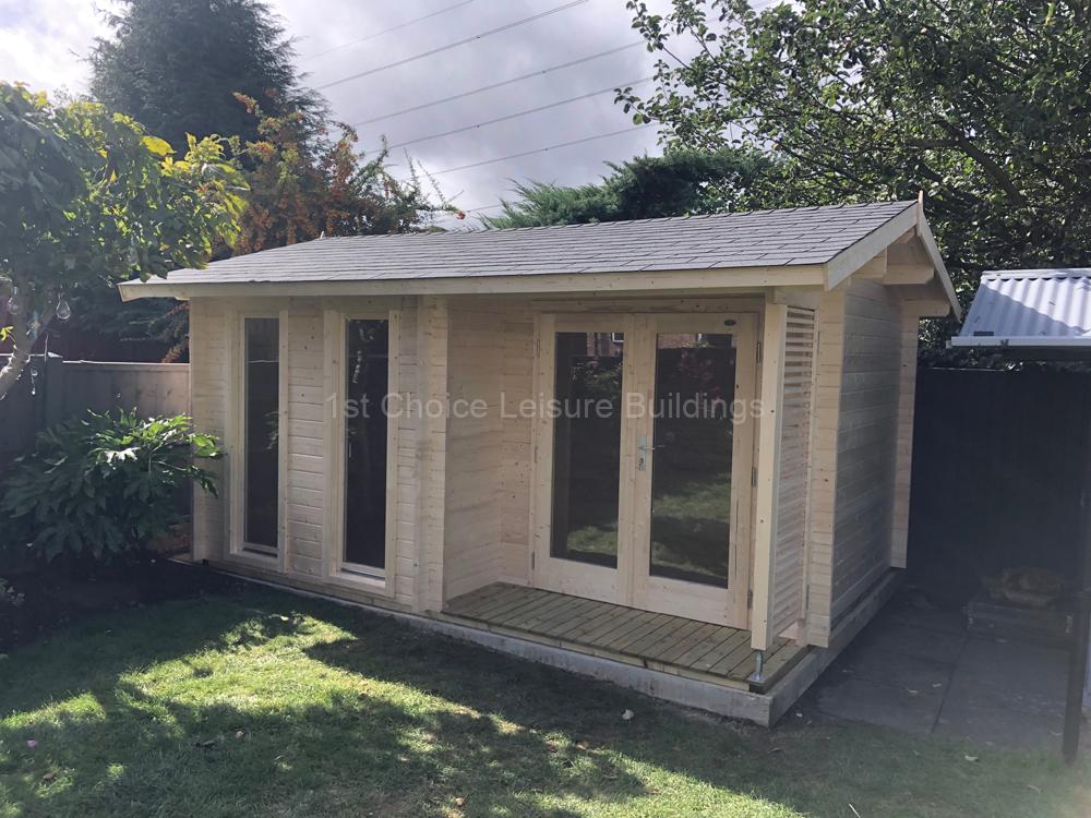 1st Choice Trentan Haslemere Apex Double Glazed 44mm Log Cabin 1