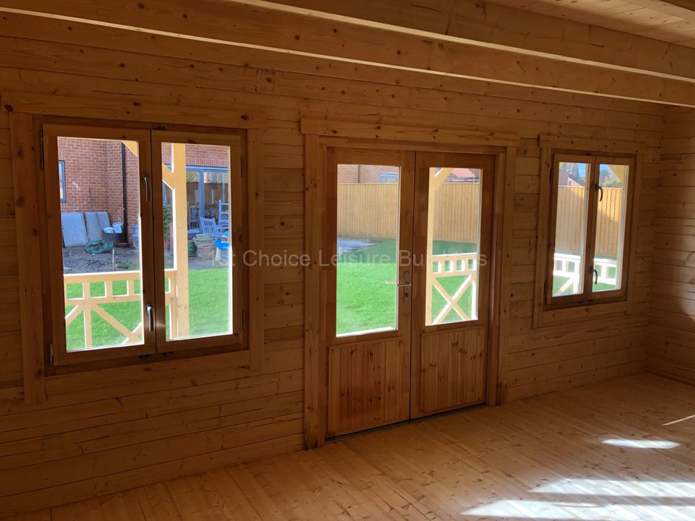 1st Choice Trentan Shere '2' Low Apex Double Glazed 70mm Log Cabin 2