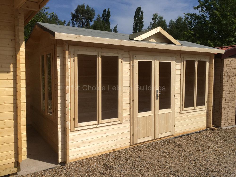 1st Choice Trentan Woking Clockhouse Apex Double Glazed 44mm Log Cabin 1