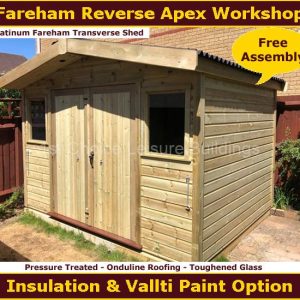 Platinum Fareham Reverse Apex Shed Workshop 1.