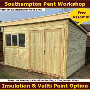 Platinum Southampton Pent Shed Workshop 1.