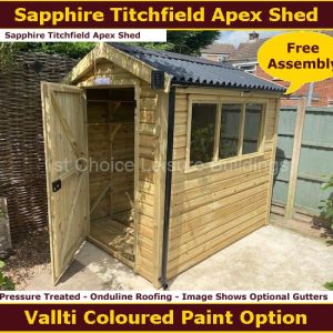 Sapphire Titchfield Apex Garden Shed 1.