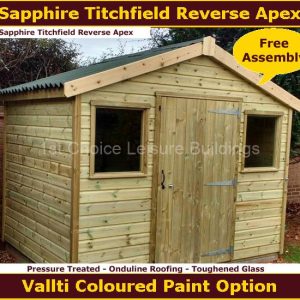 Sapphire Titchfield Reverse Apex Garden Shed 1.