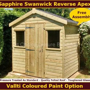 Sapphire Swanwick Reverse Apex Garden Shed.