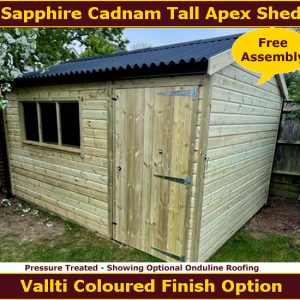 Saphhire Cadnam Tall Apex Garden Shed.
